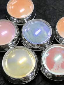 6 Colors Aurora Powder + 6 Brushes - Fairy Magic Mirror Powder, Aurora Shimmering Rainbow Mermaid Princess Nail Powder, Makeup - 彩色 - 查看 5