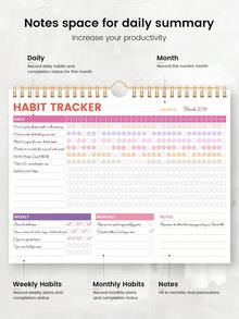 极简习惯追踪计划本，12页周计划和月计划表，适用于自我管理和目标设定，简单高效的效率日志，适用于学校、办公室、成人礼物、教师礼物、母亲节礼物、房间装饰 - A4 - 查看 7