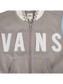 Áo khoác nữ Vans mùa xuân 2026, Áo khoác bomber cổ đứng phối màu chữ cái phong cách tối giản thể thao thường ngày, Áo khoác bóng chày thoải mái VN000GUTAF1 - Xám - Xem 5