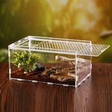 1pc Acrylic PVC Spider Breeding Box, Reptile Terrarium (Temperature Gauge Not Included) - Multicolor - View 7