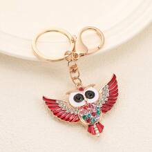 "Cartoon Angel Owl Keychain, Cute Owl Key Ring Charm For Car Keys, Backpack, Purse Or Bag, Adorable Mini Pendant,  Personalized Bag Accessory, Stylish Small Gift For Women And Men, Birthday, Holiday, Anniversary, Collectible Fashion Charm" - 藍色 - 查看 6