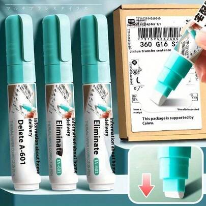 Tẩy bảo vệ thông tin cá nhân dung lượng cực lớn, đầu bút chì màu trắng, dụng cụ xóa thông tin trên hóa đơn, thích hợp cho thẻ tín dụng, sao kê ngân hàng, hóa đơn điện thoại, phiếu chuyển phát.