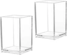 Portapenne in acrilico trasparente, set da 2 – Contenitore semplice in stile per la scrivania – Scatola portaoggetti per pennelli da trucco - Trasparente - Visualizzare 1