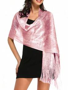 1pc Shiny Metal Shawl, Round Buckle Tassel Scarf, Suitable For Evening Gala, Party, Wedding And Other Occasions - 01-gold - View 7