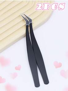 Multi Colored Minimalist Eyelash Tweezers With Curved Design, Finely Crafted To Easily Meet Various Needs. Equipped With A Protective Cover To Avoid Injuring Hands. Thick Material, High Hardness, Good Elasticity, And Durability - Multicolor - View 18
