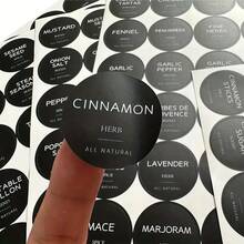 180 Pcs/Set Round PVC English Spice Labels Kitchen Storage Glass Jar Seasoning Bottle Non-Adhesive Stickers - Multicolor - View 1