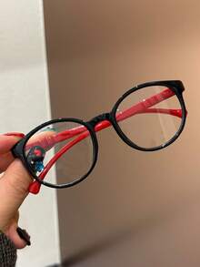 1pc Multi-Color Cute Round Frame Children's Blue Light Blocking Glasses, Suitable For Daily Reading, Outings, Gifts, Transparent Lens Eyewear, Casual, Suitable For Boys And Girls, Daily Life, Reading, TV Watching, Gaming, Fashionable Eyewear, Photo Props - Clear - View 11