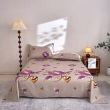 1pc Floral Print Bedsheet (Includes Pillowcase, Excludes Filling) Polyester Fabric Printed Bedsheet Bedcover, Washable, Soft & Durable, Suitable For Bedroom Or Guest Room, Modern Minimalist Home Bedding - Mina - View 10