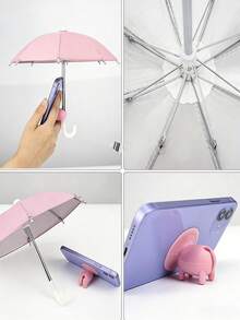 Mini Phone Sun Shade Umbrella, With Adjustable Pig Nose Suction Cup Holder, Suitable For Phones, Kindles, Navigation Devices, Sunshade, Anti-Glare, Protects Phone From Rain And Sunlight, Blocks Screen Reflection, Essential For Travel, Vacation, School, Back To School - Small Sun Umbrella - View 7