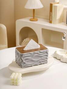 1个波浪形木质纸巾盒套，加厚防水PP材质，适用于客厅、餐厅、浴室、卧室、办公室、酒店等场所，日常使用，可作礼品、国庆节、圣诞节、母亲节、婚礼等场合。 - 彩色 - 查看 8