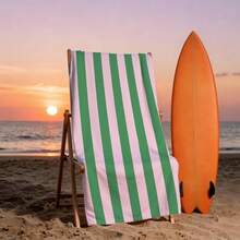 1pc Classic Striped Ultra-Soft Microfiber Beach Towel - Super Absorbent, Quick Dry, Large Bath Towel For Summer Beach, Pool And Home Use, Rectangular Beach Blanket - Style5 - View 6