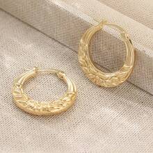 Fashionable Women's Hypoallergenic Gold Hoop Earrings, Minimalist Design, Suitable For Daily Wear, Parties, And Elegant Occasions, Ideal For Fashion Enthusiasts (Gold) - Gold - View 6
