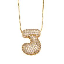 1 chiếc mặt dây chuyền chữ cái A-Z bằng đồng đính đá Zirconia thời trang, kiểu dáng Punk, trang sức Hip Hop bằng thép không gỉ. - Vàng - Xem 32
