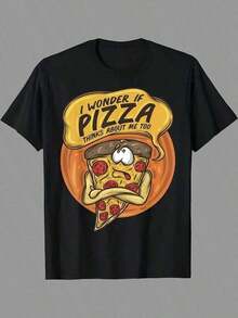 Mens Clothes;Summer Tops[Free Shipping]Pure Cotton Men's T-Shirt, Fun Pizza Pattern Printed T-Shirt, Autumn Round Neck Short Sleeved Men's T-Shirt, Pure Cotton Breathable Casual Sports Top, Holiday Gift.Jpg,Nightmare Before Christmas,Christmas,Halloween Costumes,Funny T Shirts,Summer Fits,Thanksgiving Day,Men Graphic Tees,Streetwear Men,Freedom Shirt,Halloween Costumes For Men,Christmas,Funny Shirt,Graphic Tee,Vintage,Street Fashion, Sporty Casual, All Season, Y2K Clothing, Christmas, Gift For Boyfriend,Printed & Shipped In USAsummer Outfitspure Cotton Is Soft And Skin-Friendly OE0M - Black - View 1