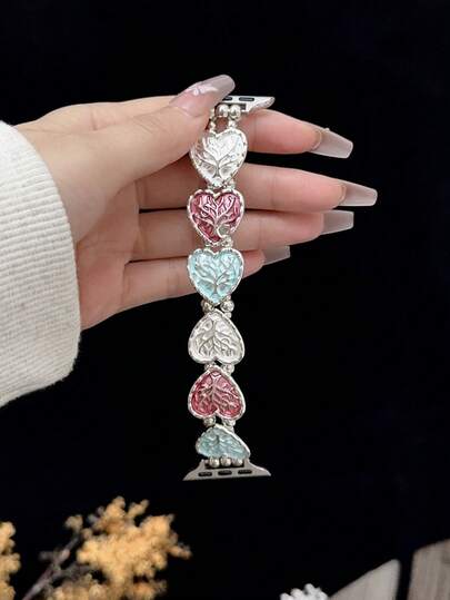 New Fashionable Love Geometry Colorful Multi Color Strap For Men And Women Compatible With Apple Watch 38/40/41/42/44/45/46/49mm, Compatible With Apple Watch Series Ultra/SE/11/10/9/8/7/6/5/4/3/2/1 Strap Color Matching Very Fashionable High End Smart Strap (Excluding Watch, Only Strap Sold) Best Gift For Girlfriend And Friends Birthday, Valentine's Day, Christmas, New Year, Mother's Day, Thanksgiving And Other Best Gifts Suitable For Daily Wear, Etc