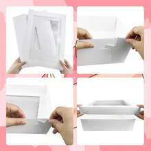 MUMULULU 12 PCS 14x10x4 Inch Cake Boxes With Window White Bakery Boxes ...