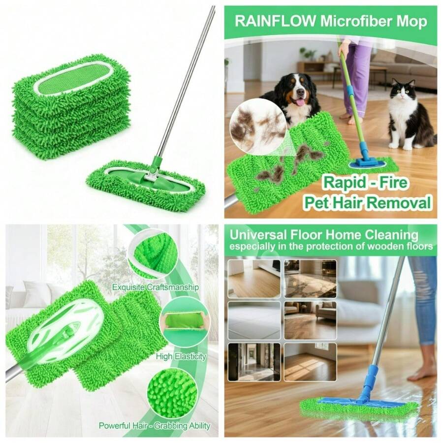 Reusable Microfiber Mop Pads Refill For Sweeper Cleaning Hardwood Floors And Dust Mopping - 1 - View 1