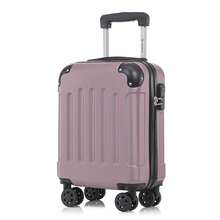 YONSLY 16 Inch Suitcase With Detachable Wheels 360° Combination Lock Double Zipper Soft Rubber Handle Trolley Travel Suitcase For Vacation - 玫瑰紅 - 查看 10