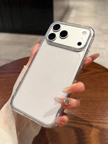 Simple Black Acrylic Transparent Phone Case Compatible With IPhone 17 Pro Max/17 Pro/17 Air/17/16 Pro Max/16/16 Pro/16 Plus/11/15/15 Pro/15 Pro Max/12/13/14 Pro Max/XS/XR/11 Pro/11 Pro Max/12 Pro/12 Pro Max/13 Pro/13 Pro Max/7 Plus/14 Pro/14 Pro Max/14 Plus/7 Plus/8 Plus/8/SE2/12 Mini/13 Mini/16E, Durable And Anti-Yellowing Hard Shell - Clear - View 5