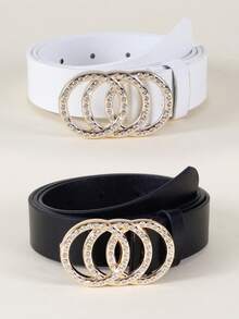 2 Pieces Rhinestone Combination Women's Belt - Multicolor - View 7