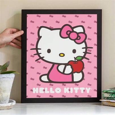  1PC SANRIO Hello Kitty Wall Art - A Cute, Pink, And Cozy Home Wall Decoration. Perfect For General Home Decor, Back-To-School Room Setups, And Study Spaces.