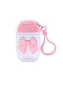 30毫升粉色韩式透明空洗手液瓶，粉色蝴蝶结洗手液瓶，旅行装，带挂钩钥匙链，粉色翻盖，可装洗手液/香水，3D蝴蝶结设计。 - 彩色 - 查看 7