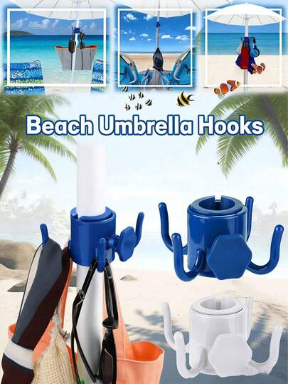 1 Piece Claw Plastic Beach Umbrella Hooks, Durable ABS Plastic, For Hanging Towels/Hats/Clothes/Cameras/Fashion Glasses/Bags & Other Accessories