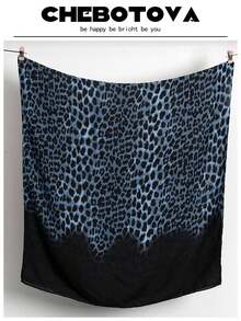 1pc Leopard Print Polyester Chiffon Scarf/Shawl, Lightweight Beach Wrap, Suitable For Spring, Summer, Autumn - Multicolor - View 6