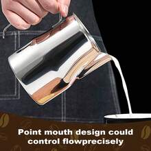 Bình tạo bọt sữa chuyên nghiệp bằng thép không gỉ, bình sữa vòi tròn, cốc tạo bọt sữa cho cà phê latte art (350ml, 450ml, 680ml) - Nhiều màu - Xem 2