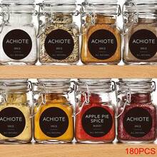 180 nhãn dán tròn bằng PVC tiếng Anh dùng cho gia vị, lọ thủy tinh đựng thực phẩm trong nhà bếp, nhãn dán không dính. - Nhiều màu - Xem 2