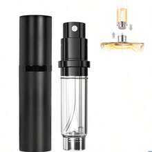 1Pc 10ml Black Refillable Perfume Atomizer, Bottom Refill Design Portable Mini Travel Spray Bottle - View 2