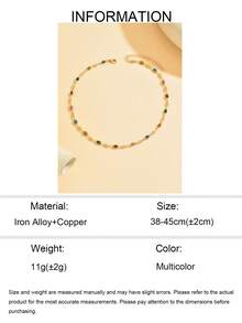 1 buah Kalung Rantai Minimalis Niche Berwarna-warni, Kalung Paduan Logam Populer Dasar Perhiasan Fashion untuk Wanita, Cocok untuk Pemakaian Sehari-hari, Pesta, Liburan, Kencan - Susunan Warna Rantai Buatan Tangan Adalah Acak - beraneka warna - View 5