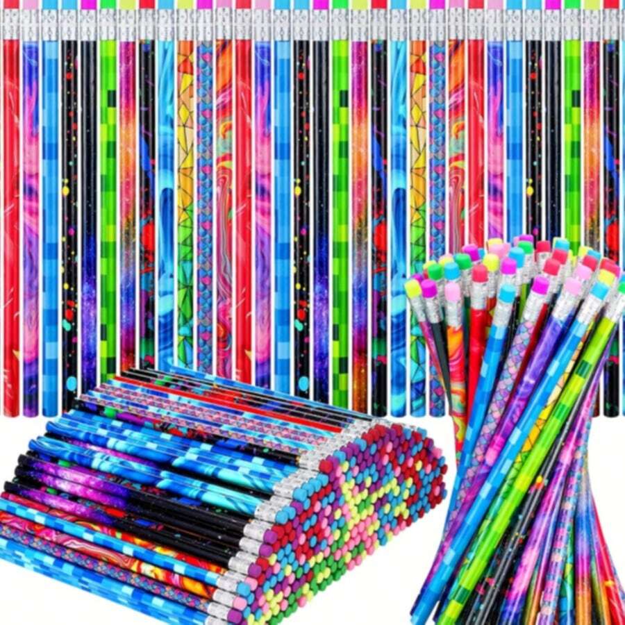 Bộ 24 bút chì hoạt hình dễ thương có tẩy, thích hợp làm phần thưởng cho học sinh, quà tặng, văn phòng phẩm để viết, vẽ, phác thảo. - Nhiều màu - Xem 1