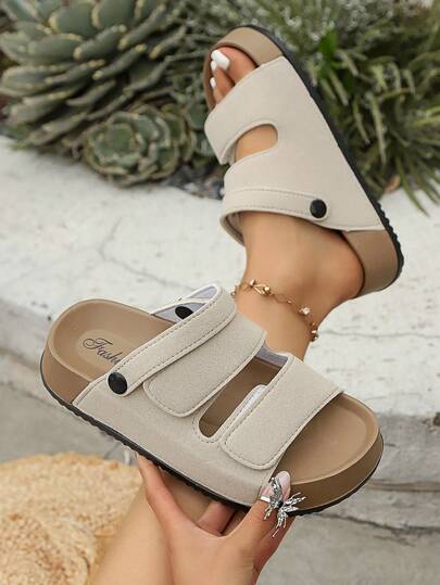 女士EVA厚底拖鞋，休闲舒适户外一脚蹬凉鞋，轻便防滑设计，日常穿着鞋