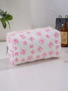 1 pieza Estuche de lápices con lazo de una sola capa, bolsa de almacenamiento espaciosa para artículos de papelería, diseño de apertura amplia para un fácil acceso, un neceser de lápices de moda imprescindible para la temporada de regreso a clases - Una pieza - Ver 15