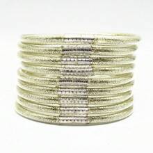 9pcs/Lot Glitter Jelly Bangles Bracelets Mix Metal Glitter Bracelet For Women Buddha Girls Bracelet - Silver Racer Head 9th Floor - View 18