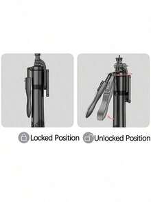 Lenovo Gậy selfie kiêm chân máy có thể kéo dài 1,8m với trục hợp kim nhôm, tay cầm chắc chắn và đèn chiếu sáng kép. - A - Xem 3