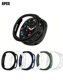 6件套男女通用时尚舒适防摔PC镂空保护壳，兼容三星Galaxy Watch 40mm/44mm，兼容三星Galaxy Watch 8，智能手表保护壳配件防震保护套 - 鏤空 6個顏色 - 查看 11