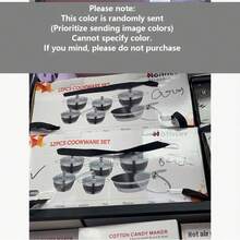 12pcs Multi-Function Cookware Set / Soup Pot & Frying Pan With Lid / Suitable For All Stoves / Random Colors - View 10