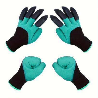 1 par de guantes de jardinería de alta calidad con garras para cavar, hechos de material de látex resistente a perforaciones, sin plomo y sin alcohol, equipo de protección lavable para uso en exteriores adecuado para plantar flores y verduras