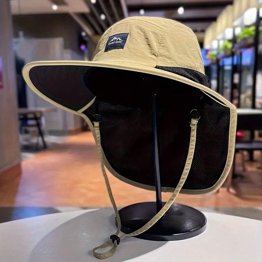 1 Fashion Men's Hat Fishing, Hiking, Camping Breathable Polyester Hand Wash Three Colors Available Navy Blue KPOS - 黑色 - 查看 1