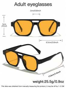 1 gọng kính kiểu phi công nam, gọng polycarbonate, màu đen cam, phong cách tối giản cá tính, thường ngày, cổ điển, đa năng, thời trang, thích hợp đeo hàng ngày, chụp ảnh đường phố, du lịch, nghỉ dưỡng. Kèm hộp đựng kính. - Nhiều màu - Xem 7