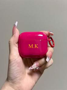 Hộp đựng tai nghe in tên chữ cái theo yêu cầu (có móc khóa), quà tặng cá nhân hóa, quà Giáng sinh, quà tựu trường, quà Valentine, quà sinh nhật/lễ hội, quà tặng cho nam/nữ, quà tặng cá nhân hóa. - Màu Hồng Tươi - Xem 4