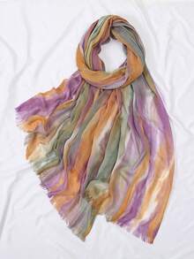 1 chiếc khăn choàng xếp ly nhiều màu ombre phong cách Bohemian dành cho nữ, thanh lịch và thời trang, phù hợp làm phụ kiện đội đầu khi ra ngoài, mềm mại và chắn gió, lý tưởng cho sử dụng hàng ngày, buổi tối, du lịch, đám cưới, giữ ấm nơi công sở, quà tặng ngày lễ, đi biển. - Nhiều màu - Xem 11