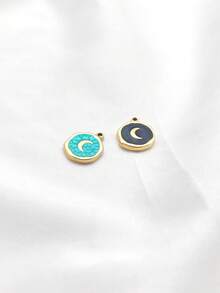 5pcs/Set Bohemian Style Moon Pattern Oil Drop Pendant Accessories, Suitable For Women's Daily Wear - Multicolor - View 1