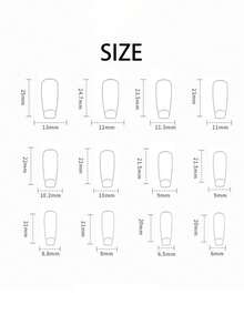 24 móng giả dài vừa phải màu hồng nhạt lấp lấp lánh ánh kim, ánh ngọc trai hoa trà + 24 gel dán móng + dũa móng - Nhiều màu - Xem 5