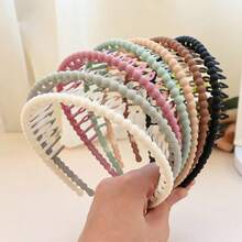 4 chiếc băng đô chống trượt hạt tròn mới, có răng cố định tóc và băng đô chống trượt cho mặt, thiết kế chống trượt tối giản, chăm sóc tóc và da unisex, băng đô, dây buộc tóc, băng đô răng cưa, phụ kiện tóc - Nhiều màu - Xem 7