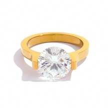 1 chiếc nhẫn nữ cỡ lớn đính đá Zirconia lấp lánh, mạ vàng 18k, chất liệu thép không gỉ (hình trái tim/tròn/chữ nhật/hình oval), nhẫn cưới kim cương lớn chống thấm nước, ít gây dị ứng, trang sức phong cách Y2K Hip Hop, món quà lý tưởng cho tiệc tùng, đám cưới, dạ hội, đeo hàng ngày, Ngày Valentine, sinh nhật, Giáng sinh, kỷ niệm, phù dâu, tiệc độc thân. - Nhiều màu - Xem 24