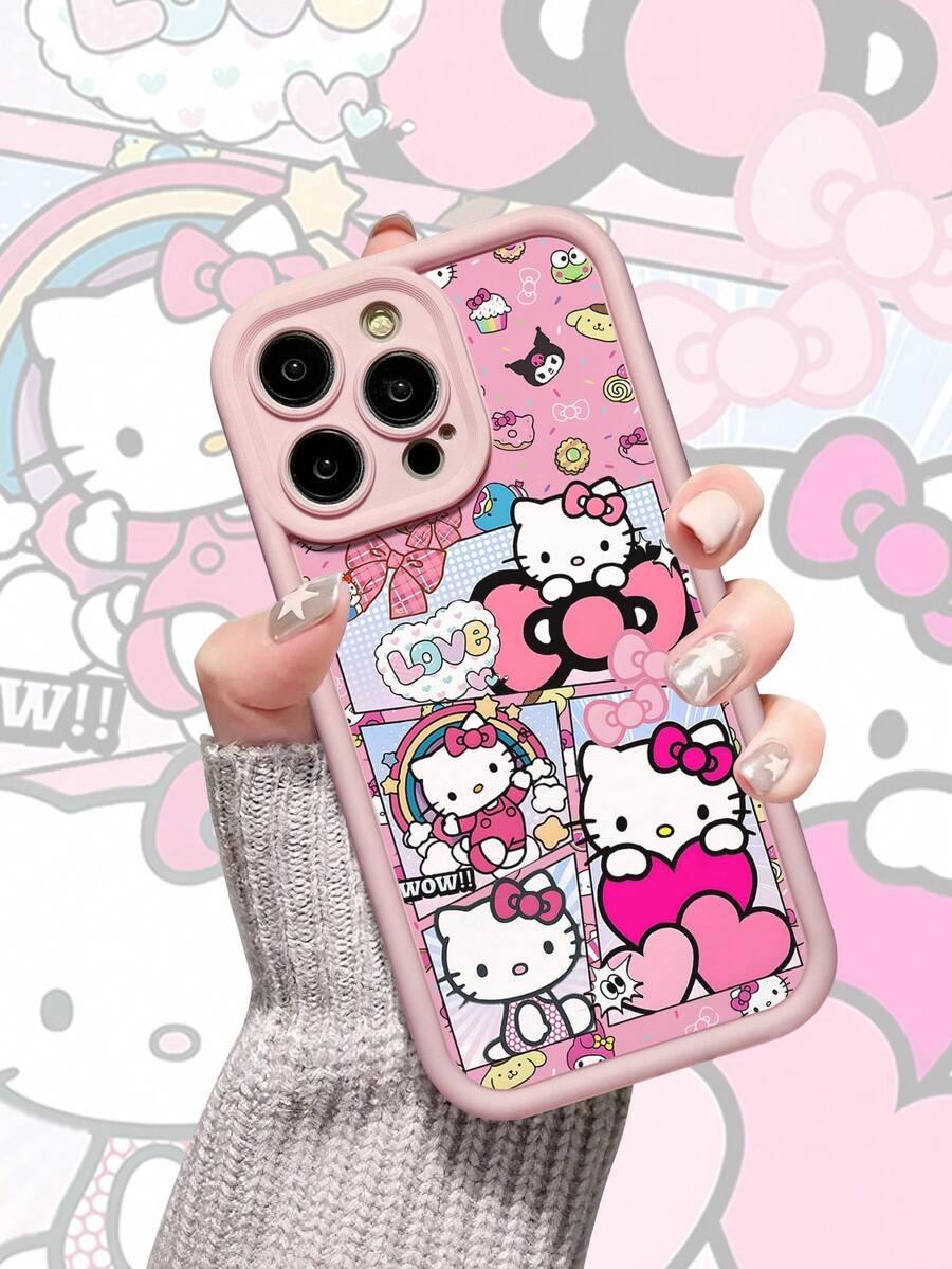 SANRIO 1 chiếc ốp bảo vệ màu trắng, ốp lưng điện thoại mềm dày dặn Meloidy tương thích với Apple 17 Air, ốp chống rơi, chống trượt, ốp điện thoại hình chú chó tai to mới. - Hồng - Xem 1