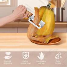2PCS Multi-Functional Vegetable Peeler, Stainless Steel Kitchen Peeler With Wooden Handle And Bottle Opener, Fruit And Veggie Tool For Pumpkin, Carrot – Good Gift For Mom - 棕色 - 查看 8